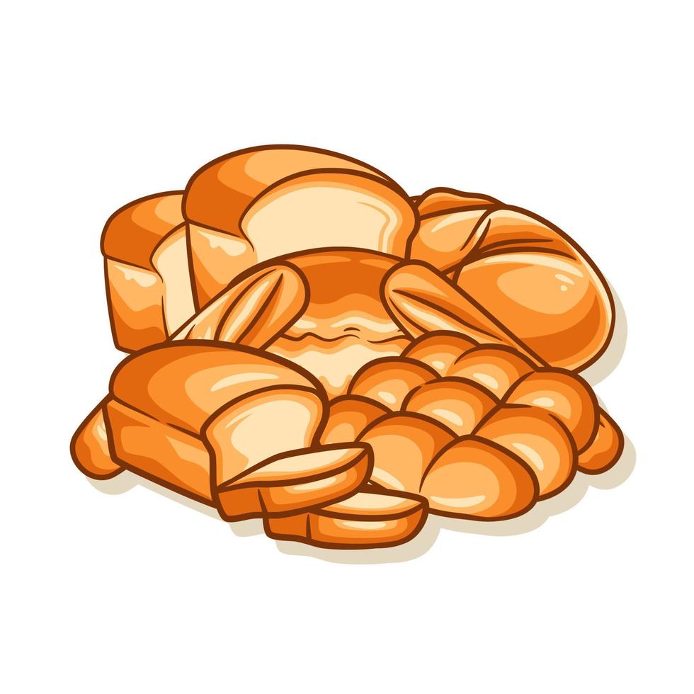 dibujado a mano pan y panadería ilustración vectorial vector