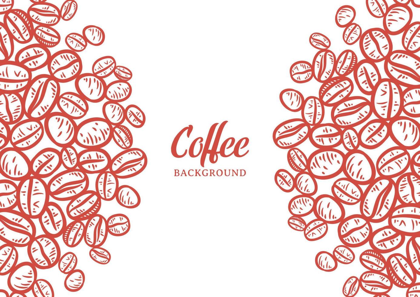 Hand drawn background with coffee beans vector
