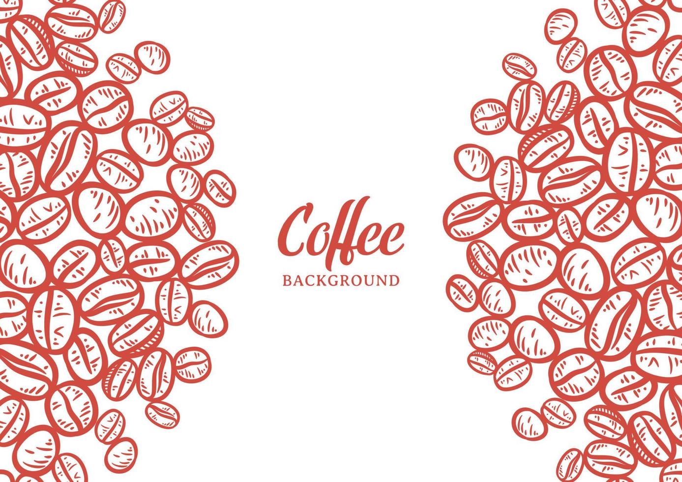 Hand drawn background with coffee beans vector