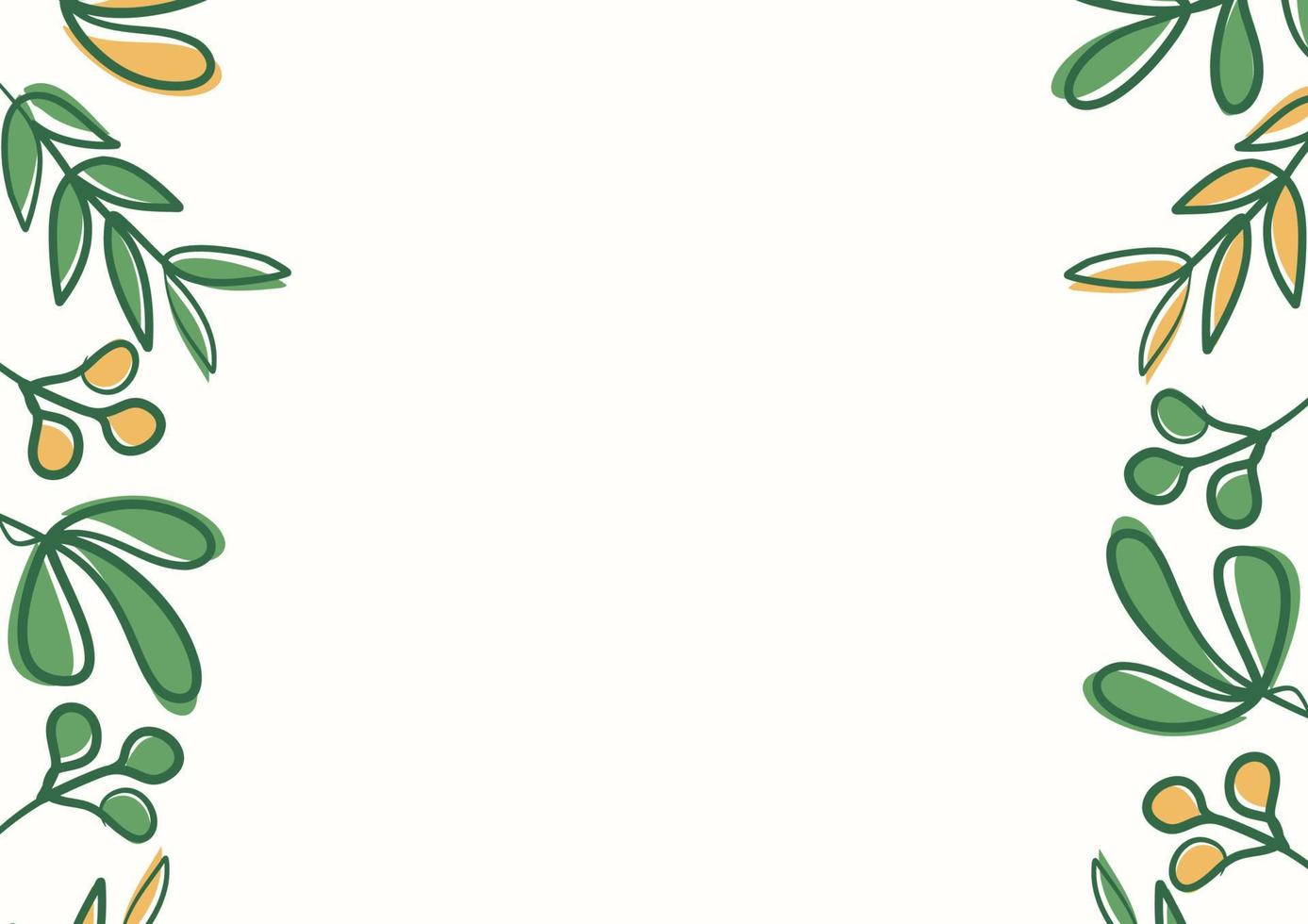 Botanical green floral leaves background with copy space for text vector