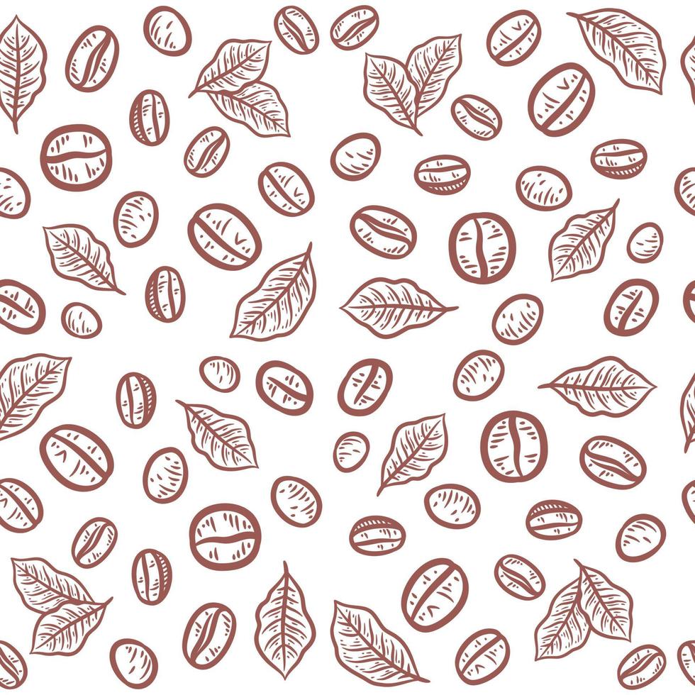 Coffee beans seamless pattern background vector