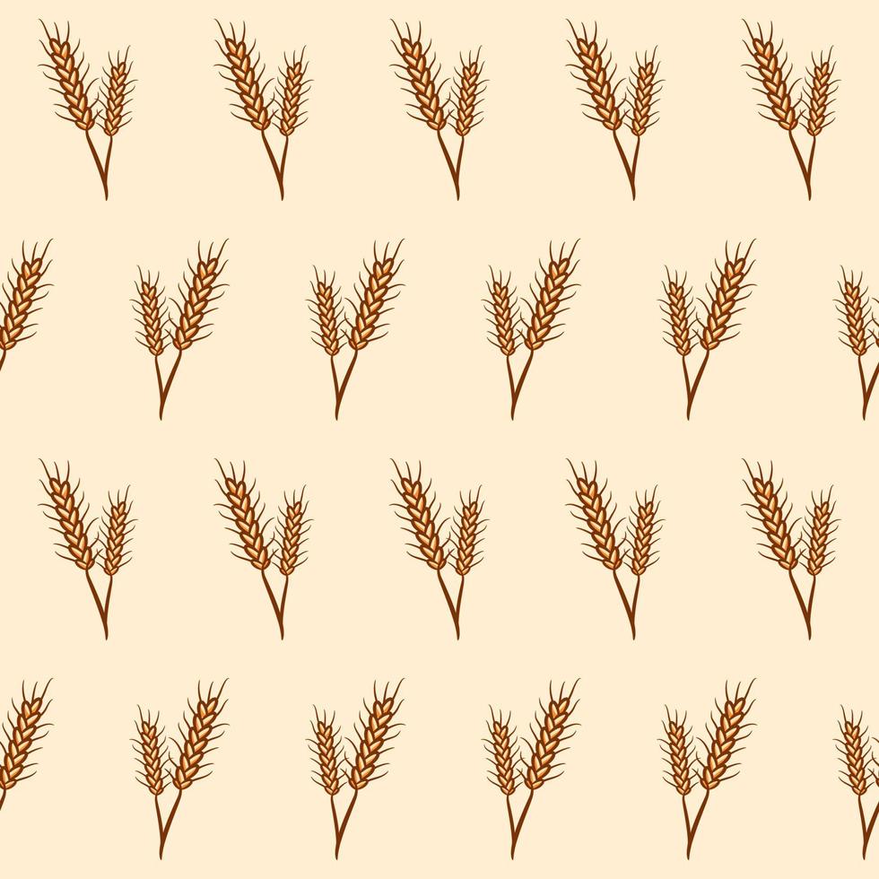 Wheat seamless pattern background hand drawn vector