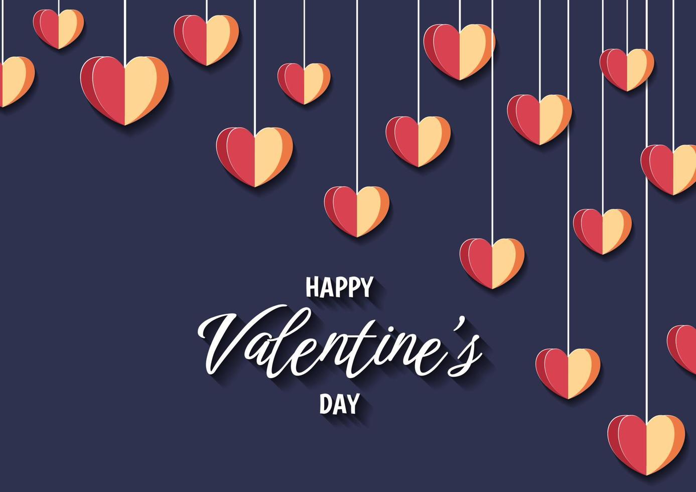 Happy valentine's day heart frame background vector