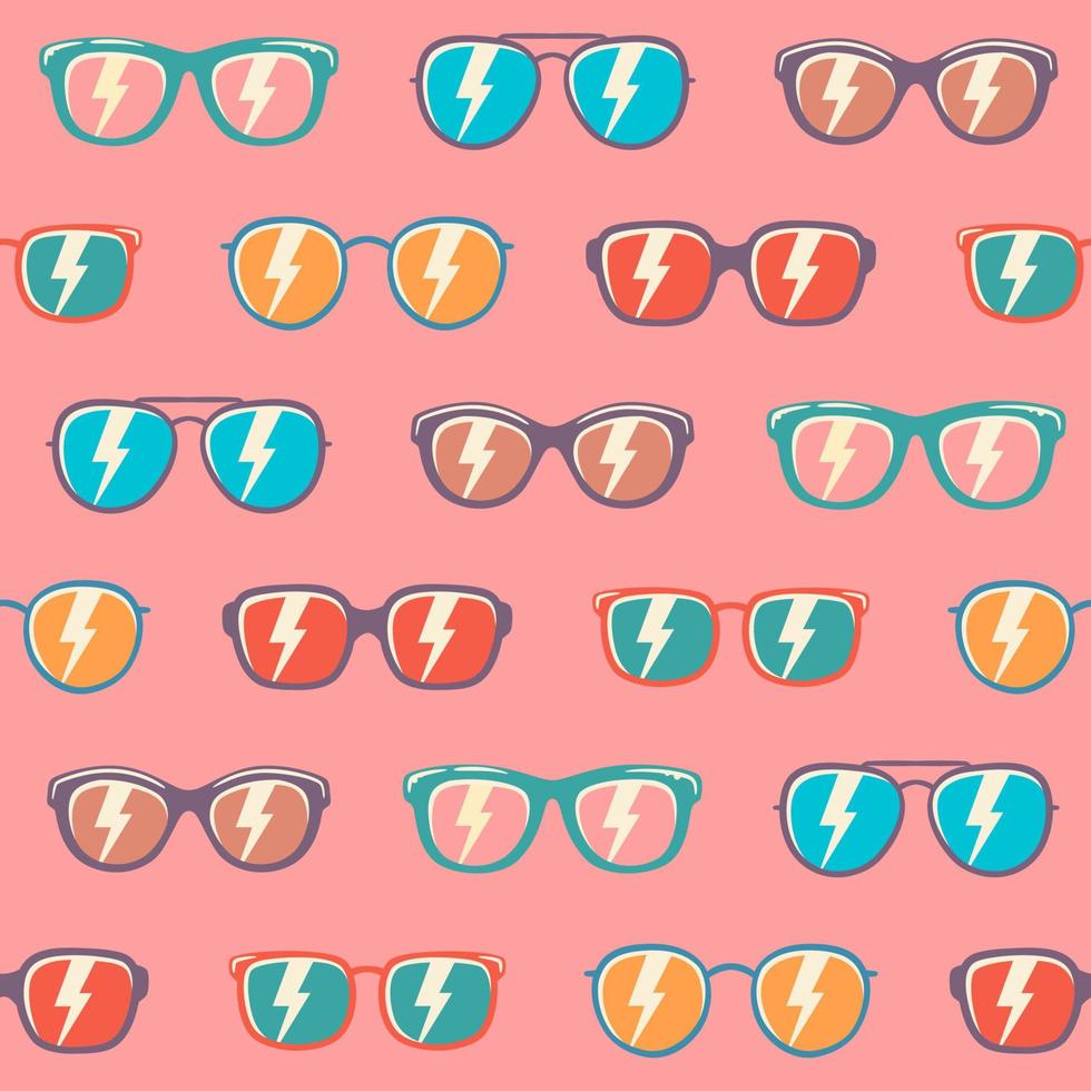 Seamless pattern background sunglasses with color vector