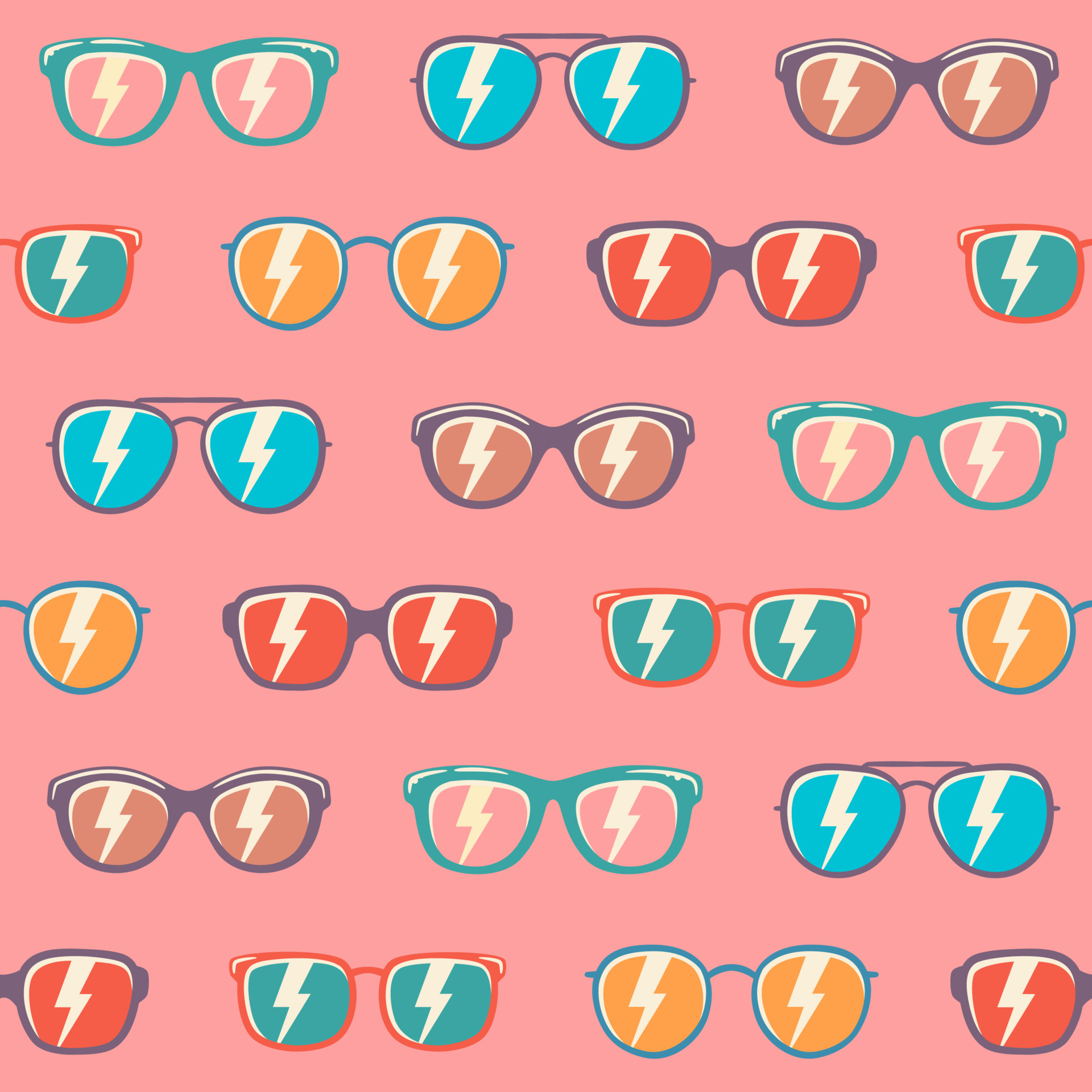 Seamless pattern background sunglasses with color 6051114 Vector Art at