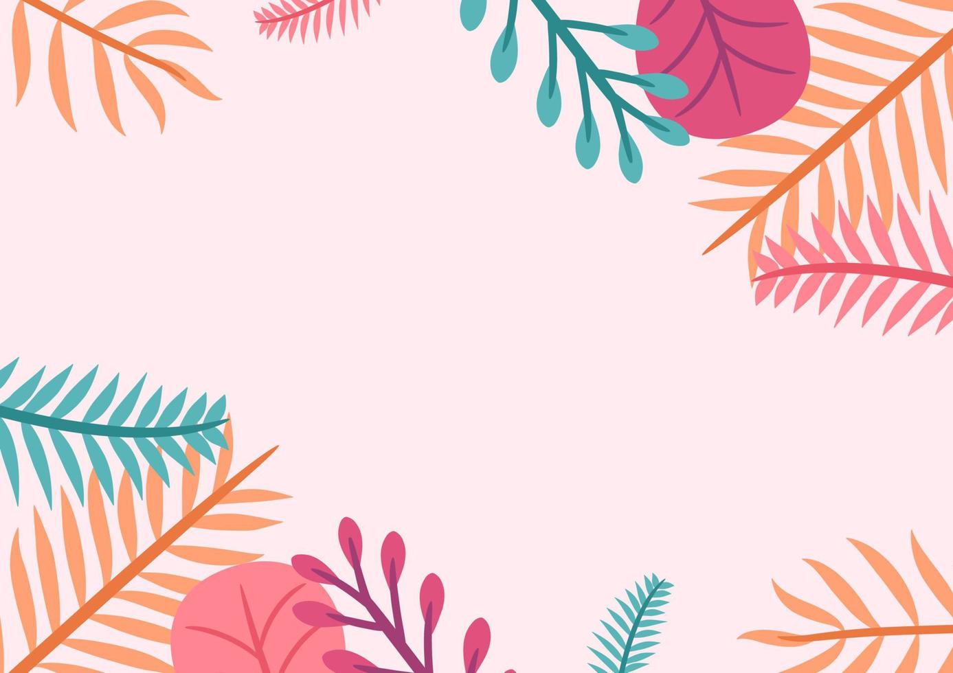 Modern tropical leaves background design vector