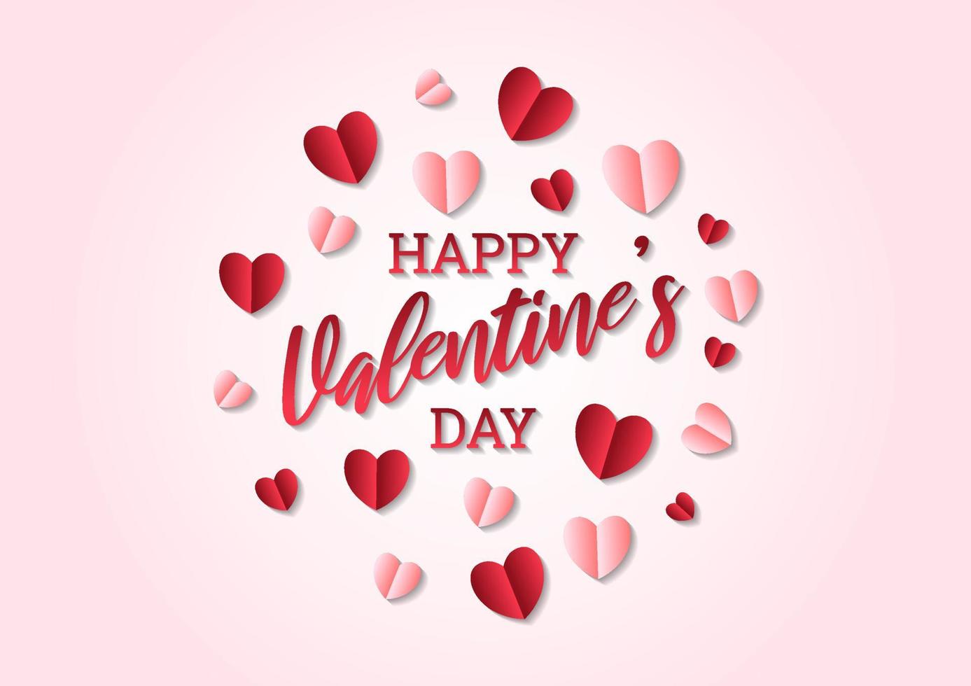 Happy valentine's day heart frame background vector