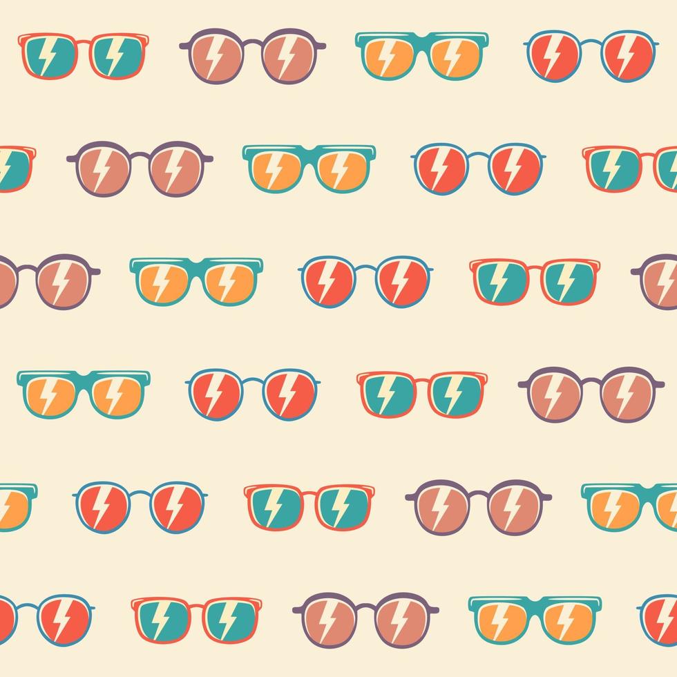 Seamless pattern background sunglasses with color vector