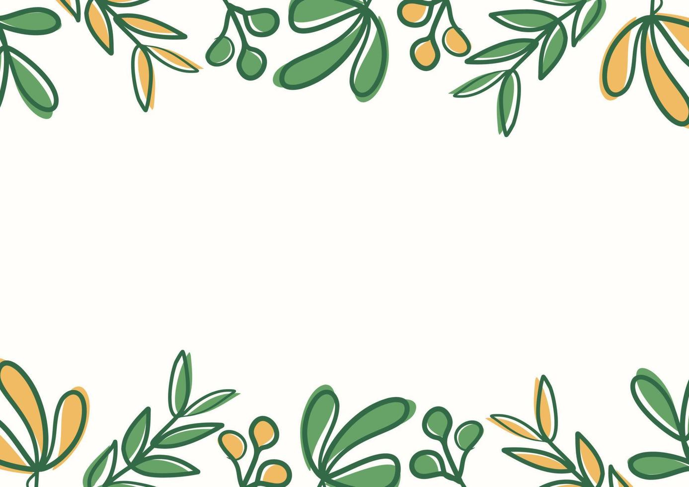 Botanical green floral leaves background with copy space for text vector