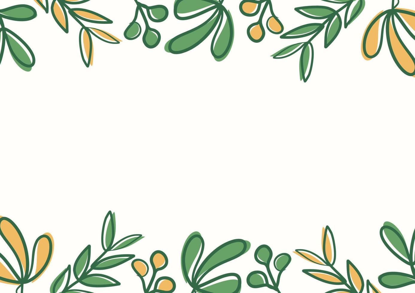 Botanical green floral leaves background with copy space for text vector