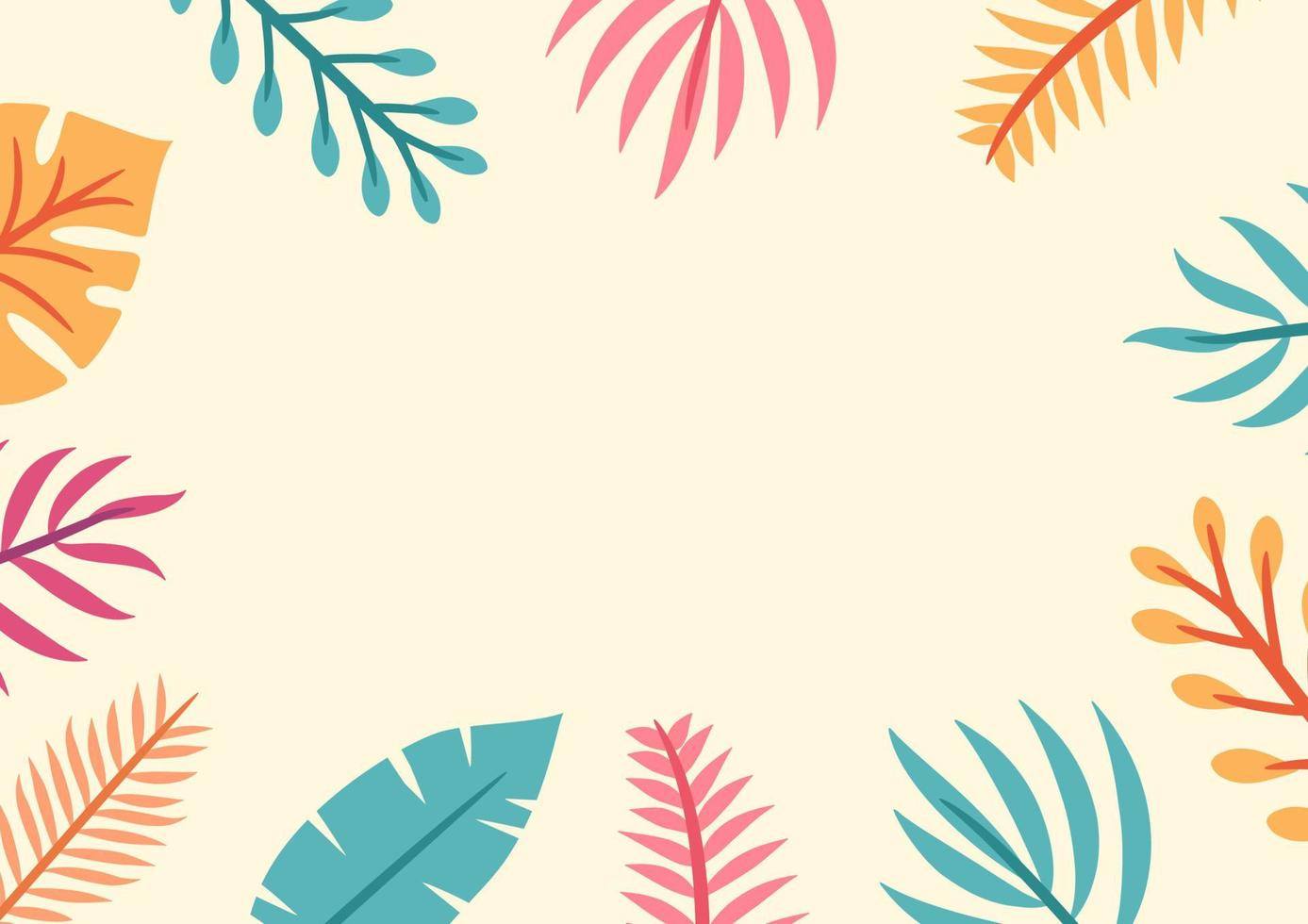 Modern tropical leaves background design vector