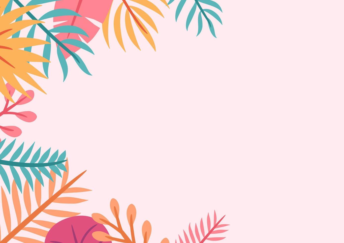 Modern tropical leaves background design vector