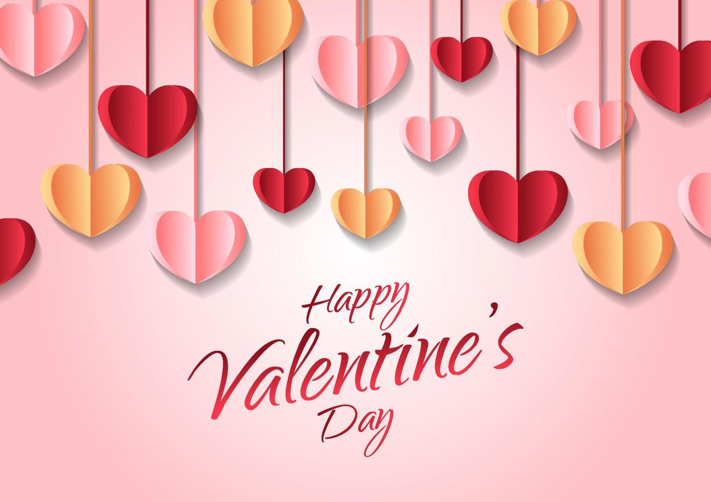 Happy valentine's day heart frame background vector