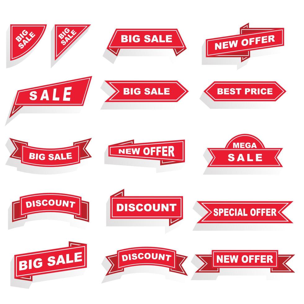 Set of promotion badge vectors