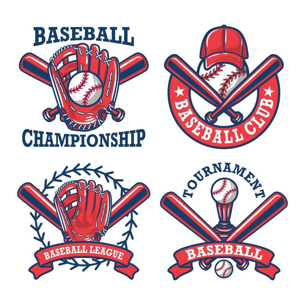 Colorful  Baseball logo and insignias collection vector