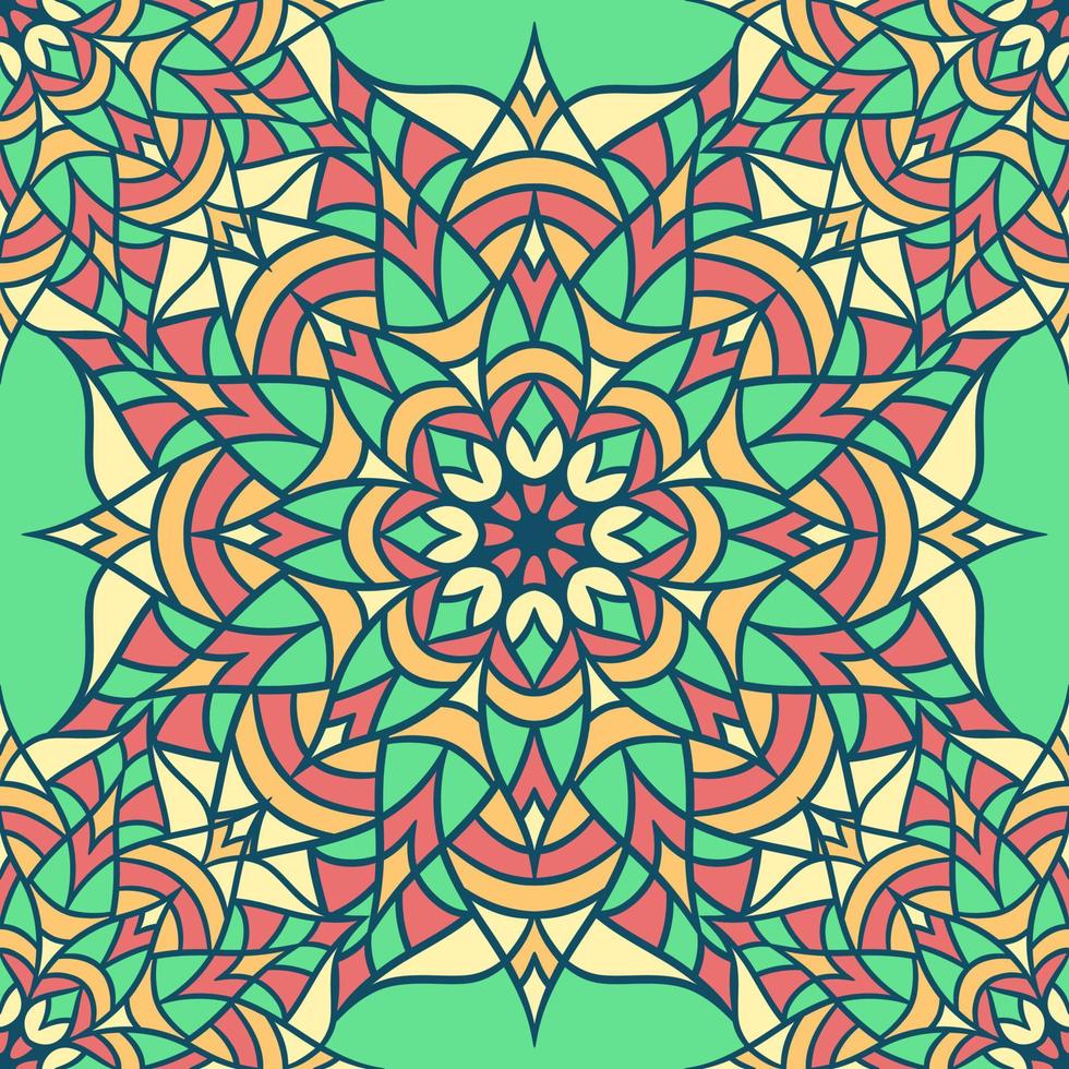 mandala redondo ornamento de patrones sin fisuras vector