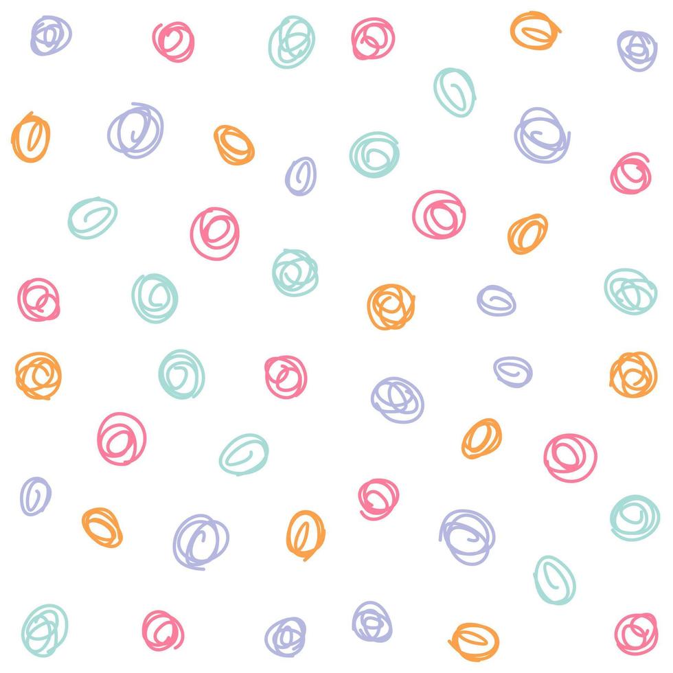 Hand drawn colorful circles seamless pattern vector