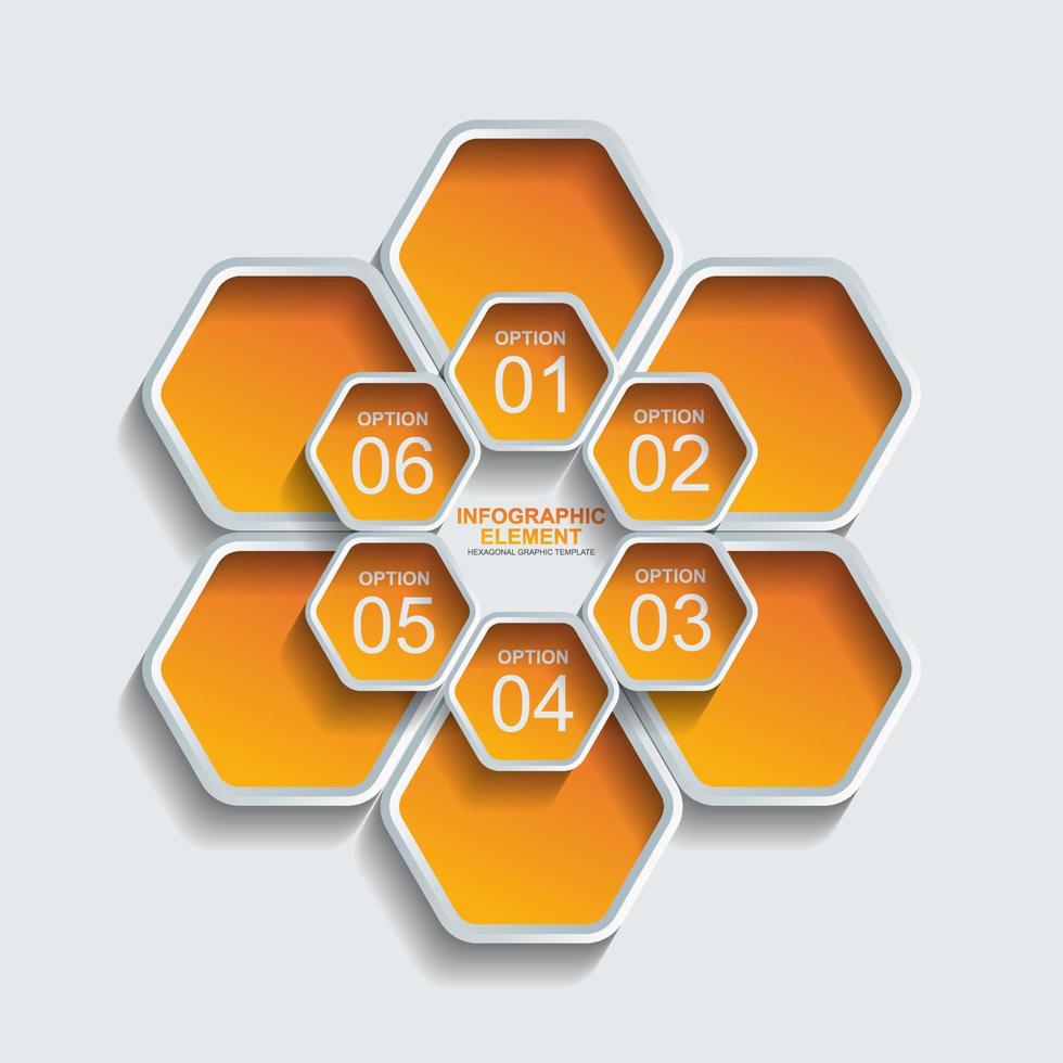 hexagon infographic element vector template
