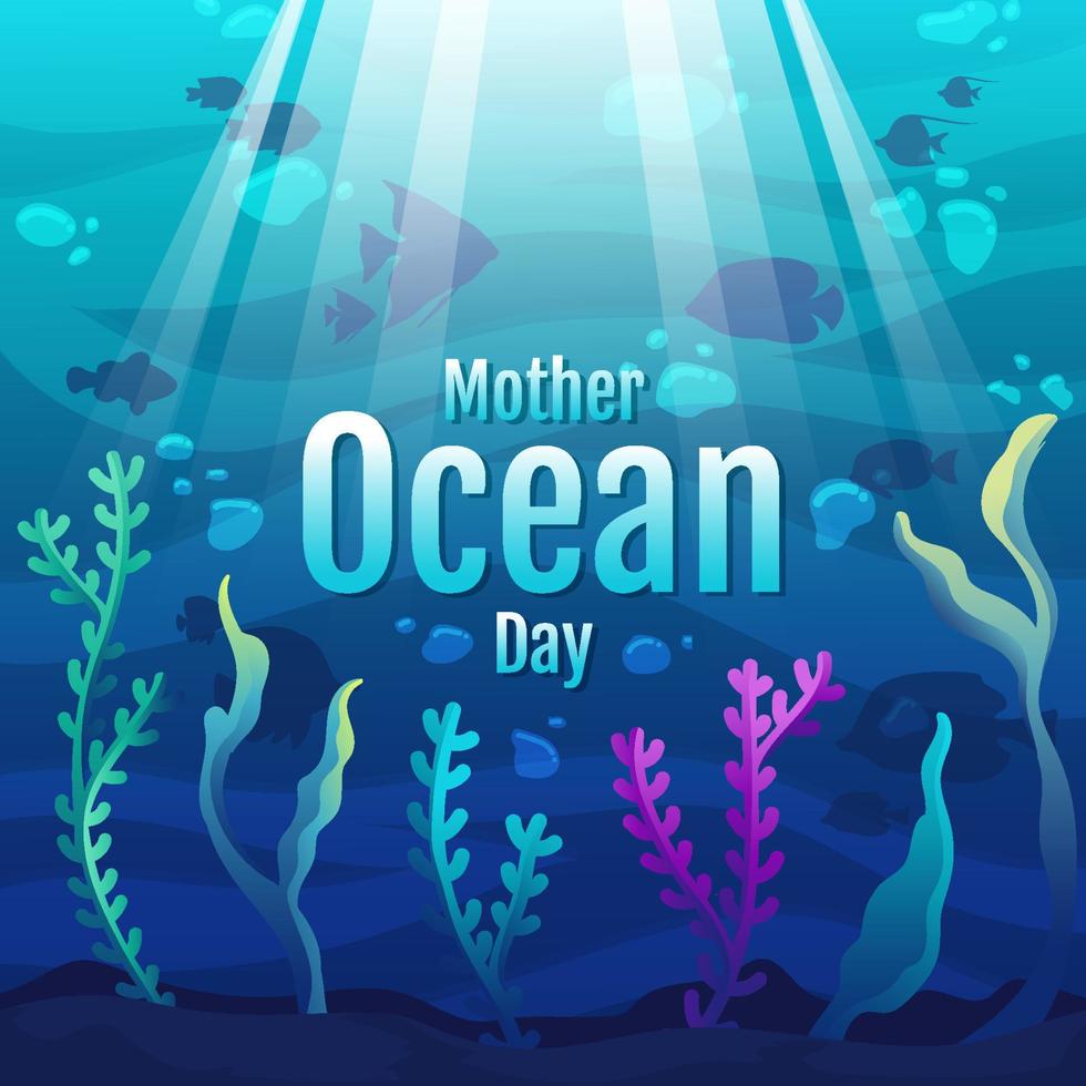 Mother Ocean Day Background vector