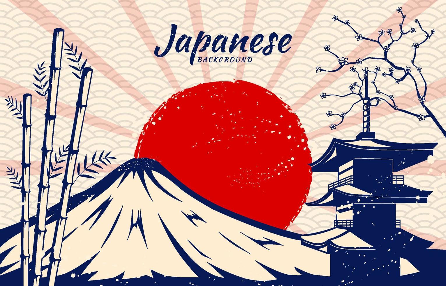 fondo de elemento de estilo japonés vector