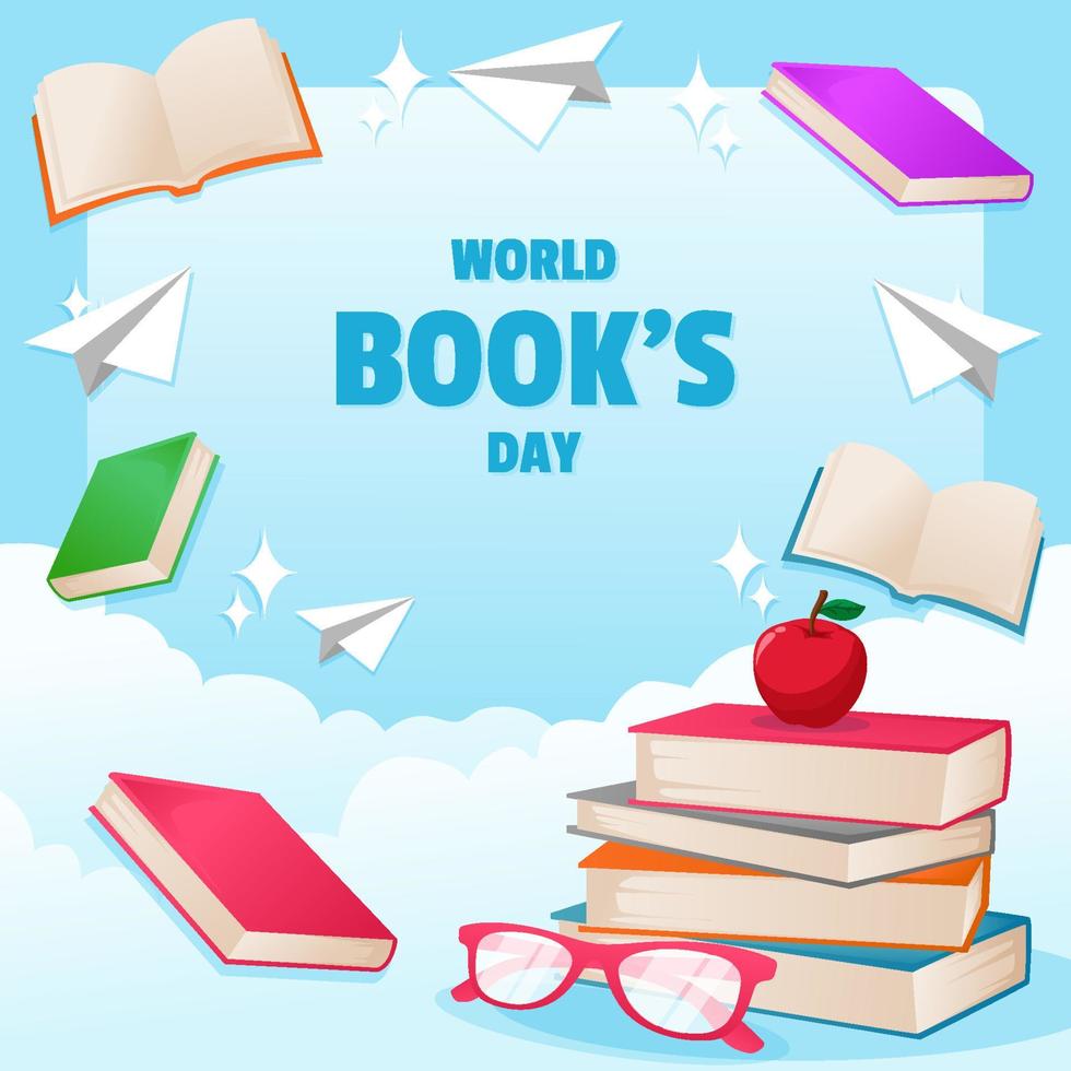 World Book's Day Background vector