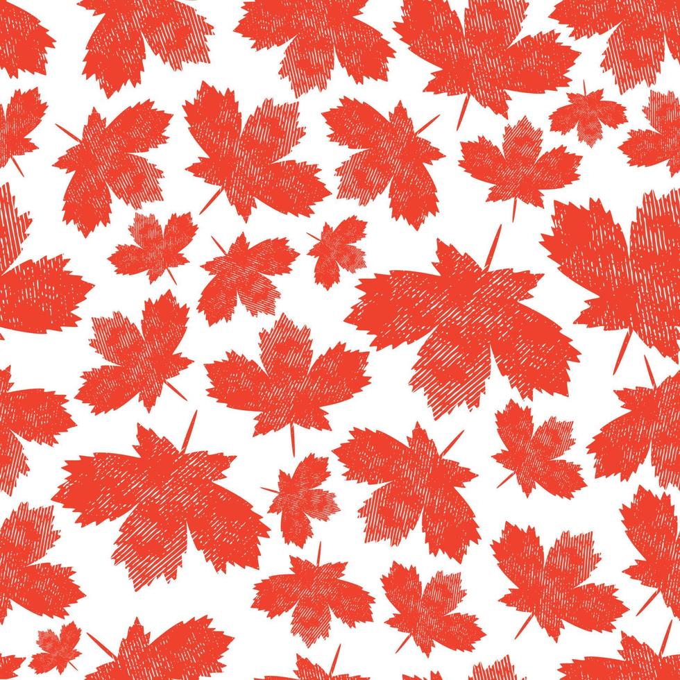 Abstract seamless pattern with Maple Leaf. vector