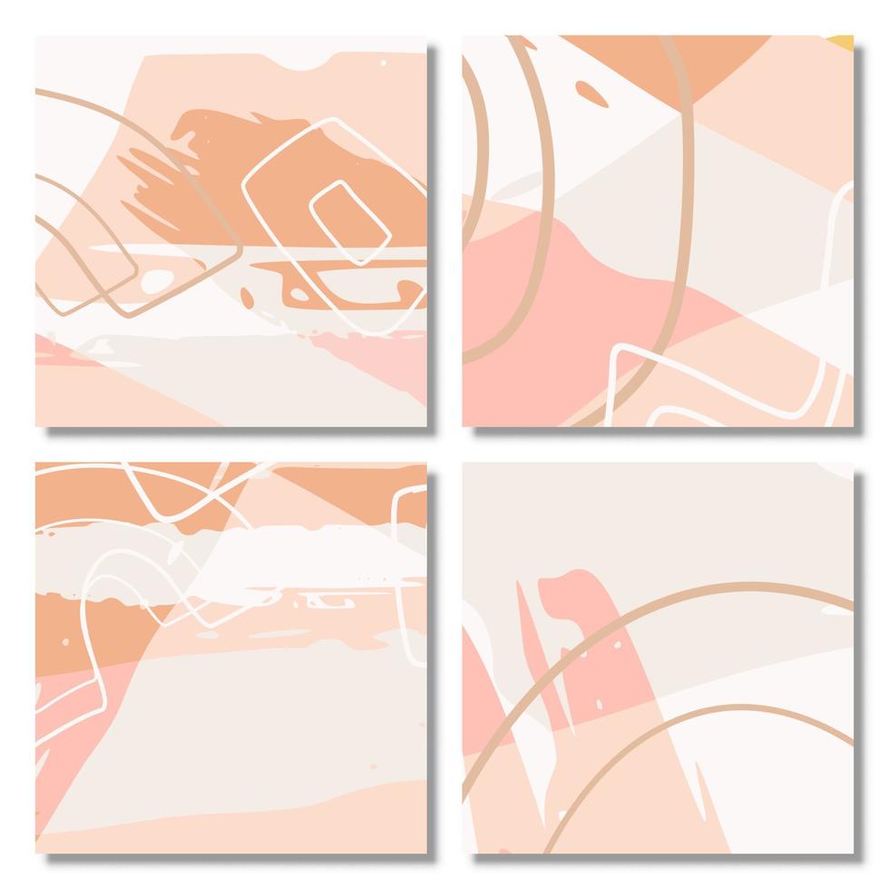 Set of Abstract Shape Background Memphis Pastel Color vector