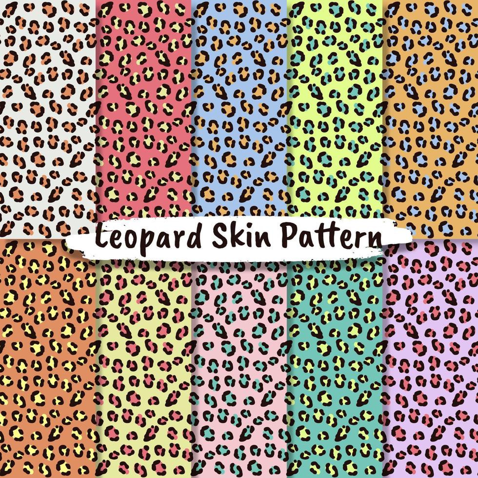 Vector seamless patterns set with animal skin texture.