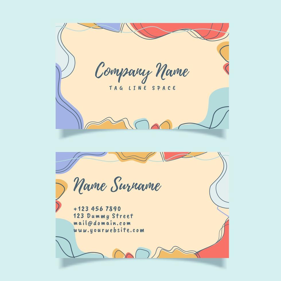 Abstract Modern Business Card Template With Organic Shape vector
