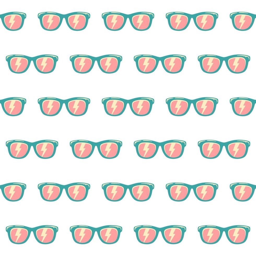 Seamless pattern background sunglasses with color vector