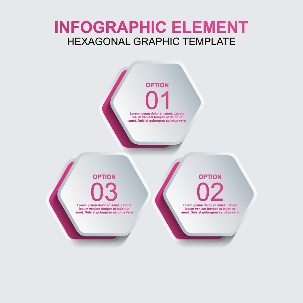 plantilla de vector de elemento infográfico hexagonal