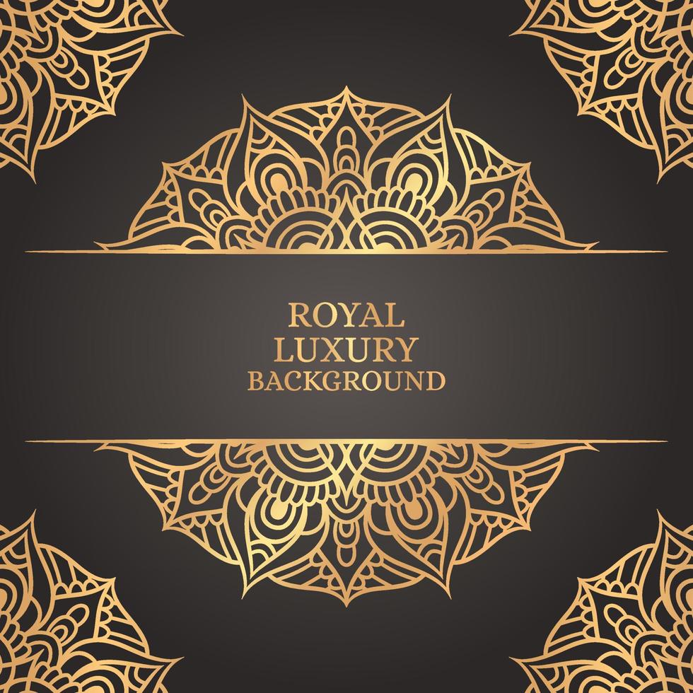 Royal luxury mandala background with golden arabesque vector