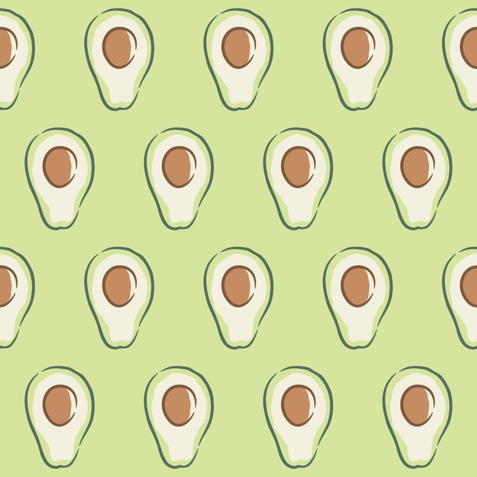 Vector seamless pattern with avocado