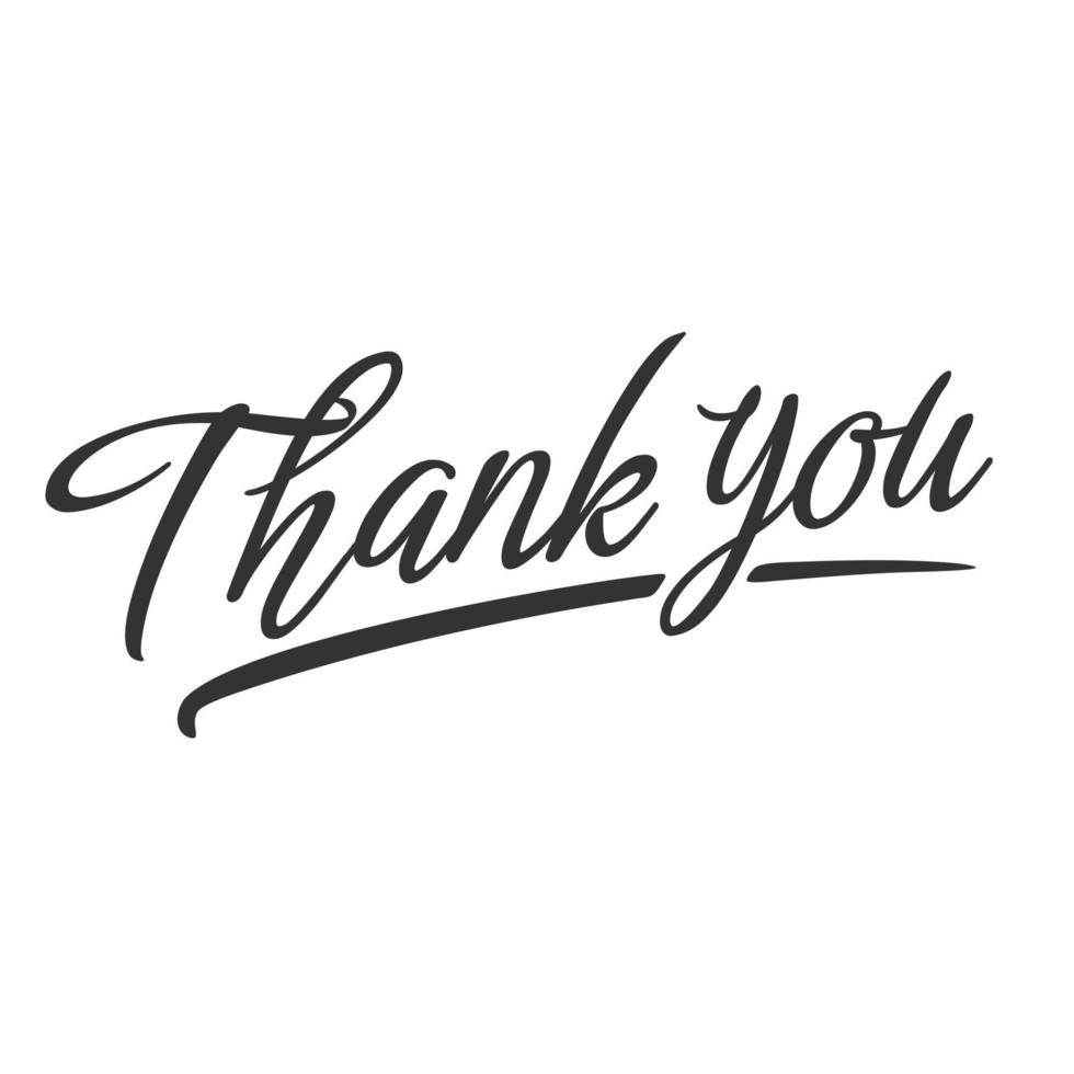 Thank you hand lettering black ink brush calligraphy vector