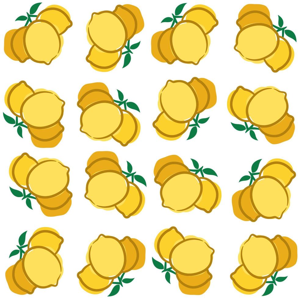 Tropical seamless pattern with yellow lemons vector