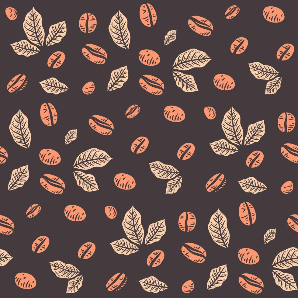 Coffee beans seamless pattern background vector