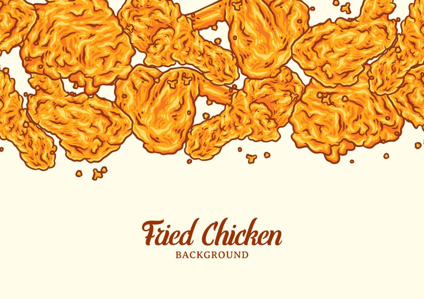 plantilla de fondo de pollo frito crujiente vector