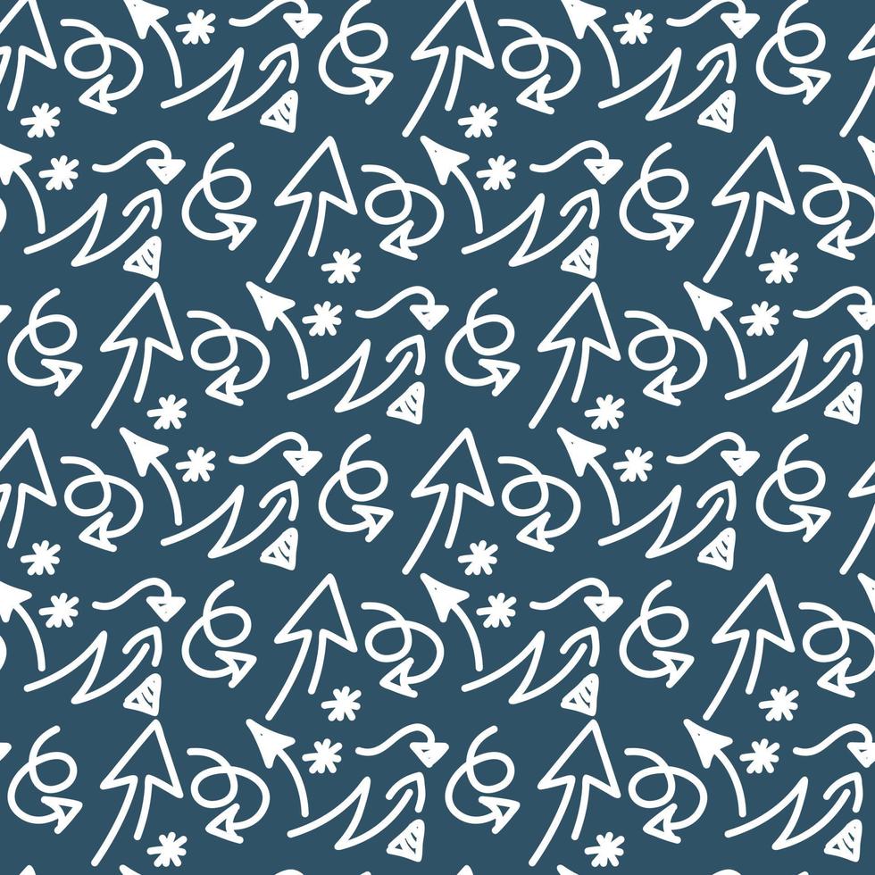 Hand Drawn Seamless Arrow Pattern Background vector