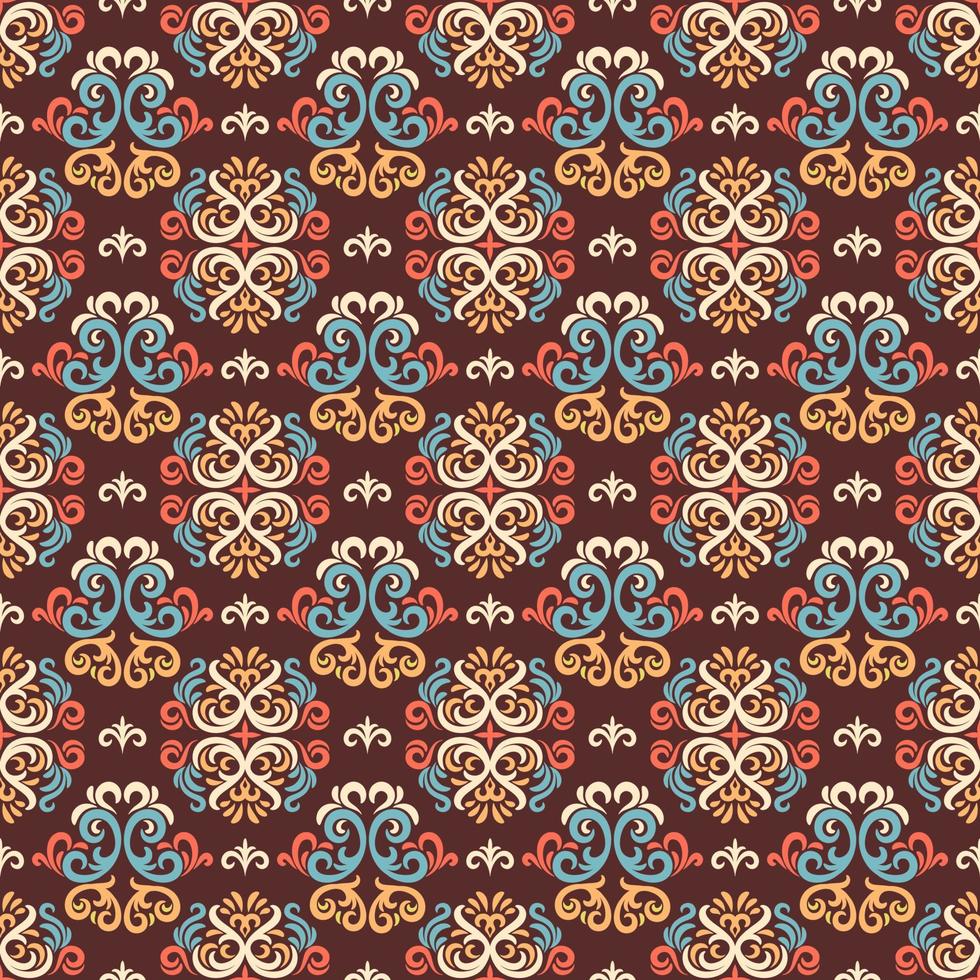 Oriental Damask Seamless Pattern Ornament vector