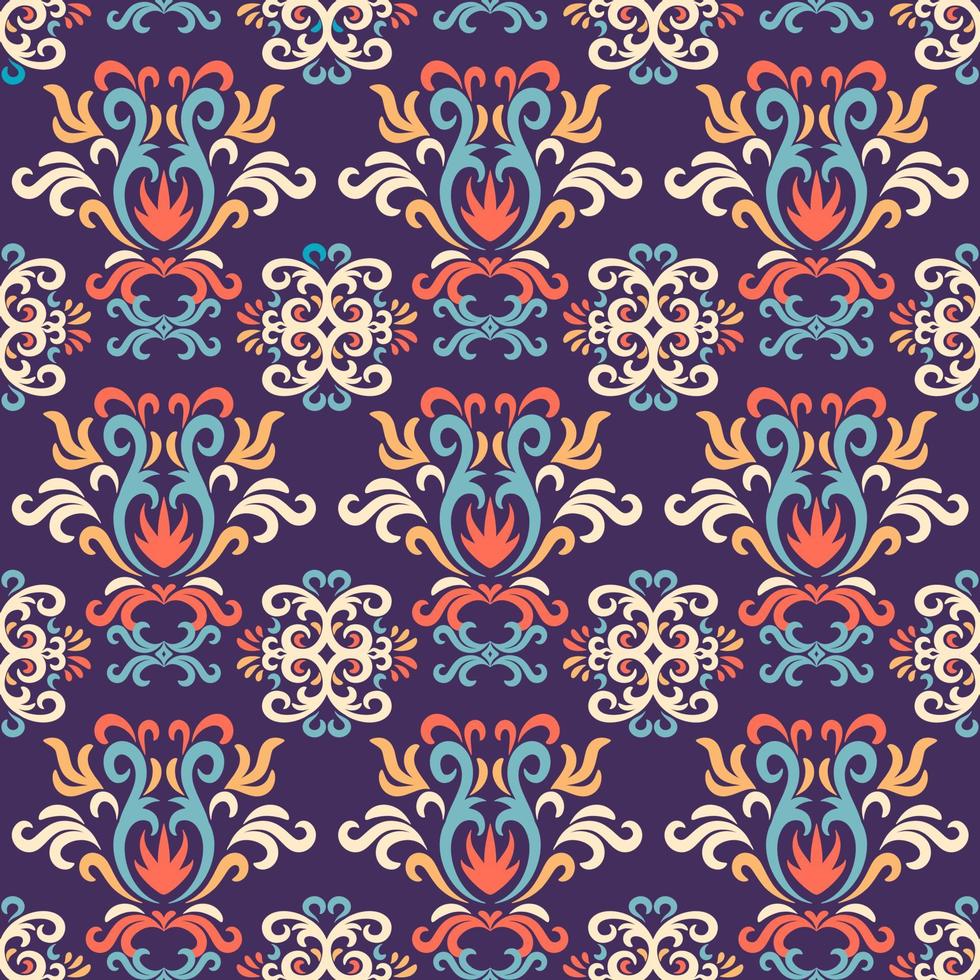 Oriental Damask Seamless Pattern Ornament vector