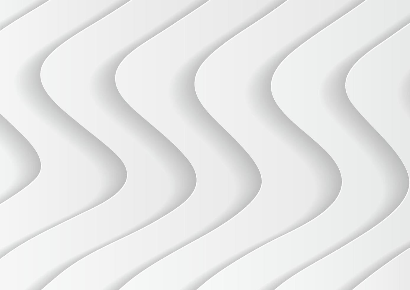 Abstract white wave background with papercut style vector