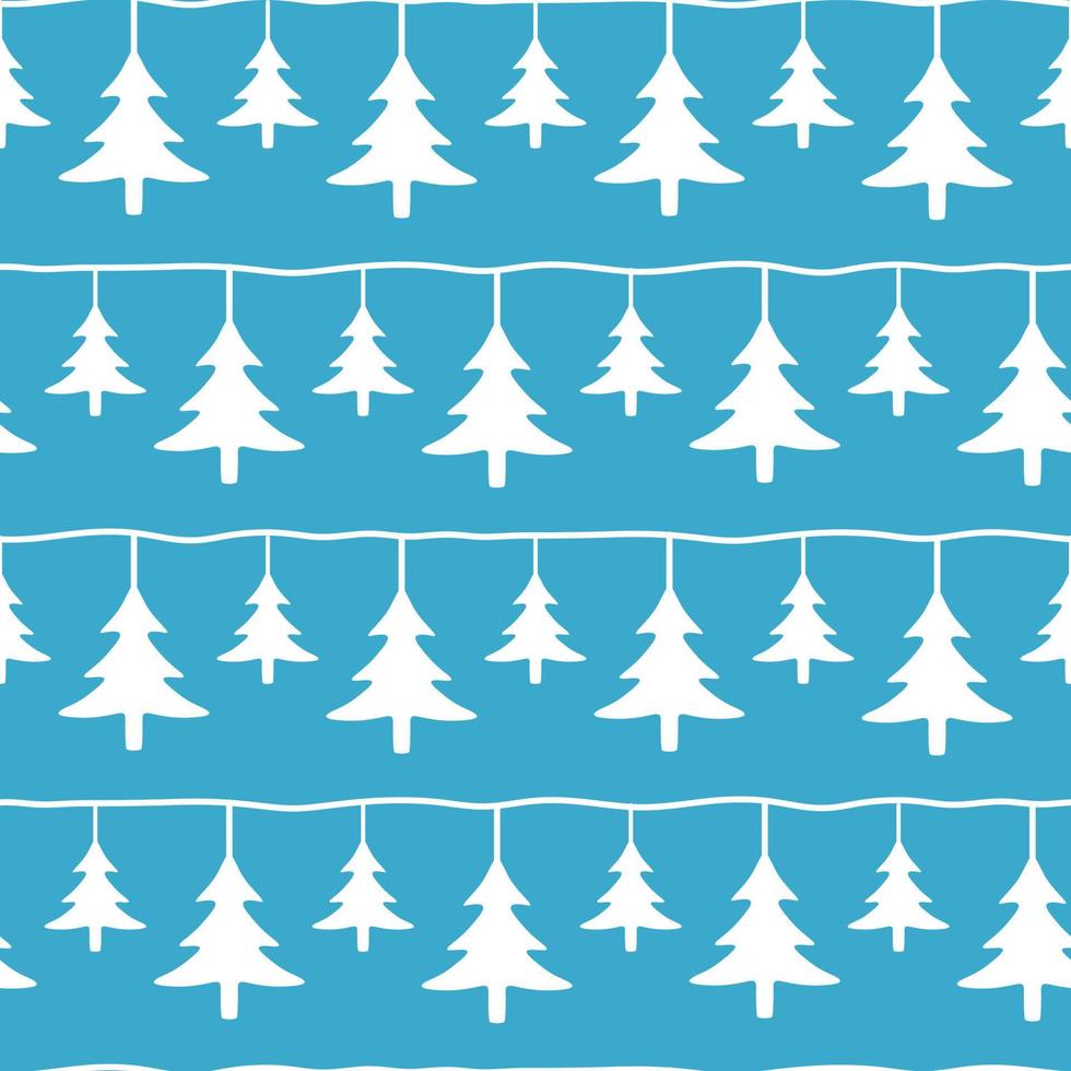 Winter seamless pattern with christmas trees vector