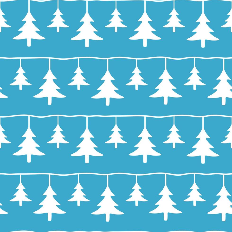 Winter seamless pattern with christmas trees vector