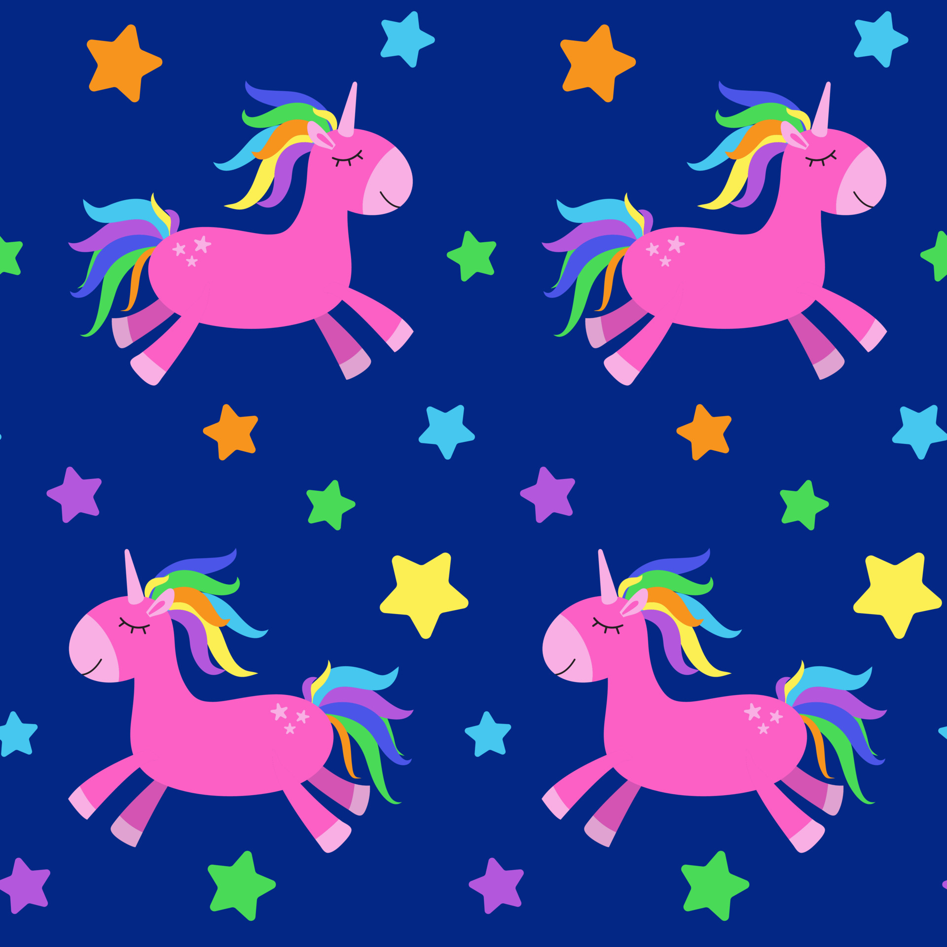 Seamless pattern with funny cartoon unicorn. Cute background. Magical and  fairy tale animal. Print for nursery wallpaper, textile, clothes, wrapping  paper, design and decor 6051825 Vector Art at Vecteezy