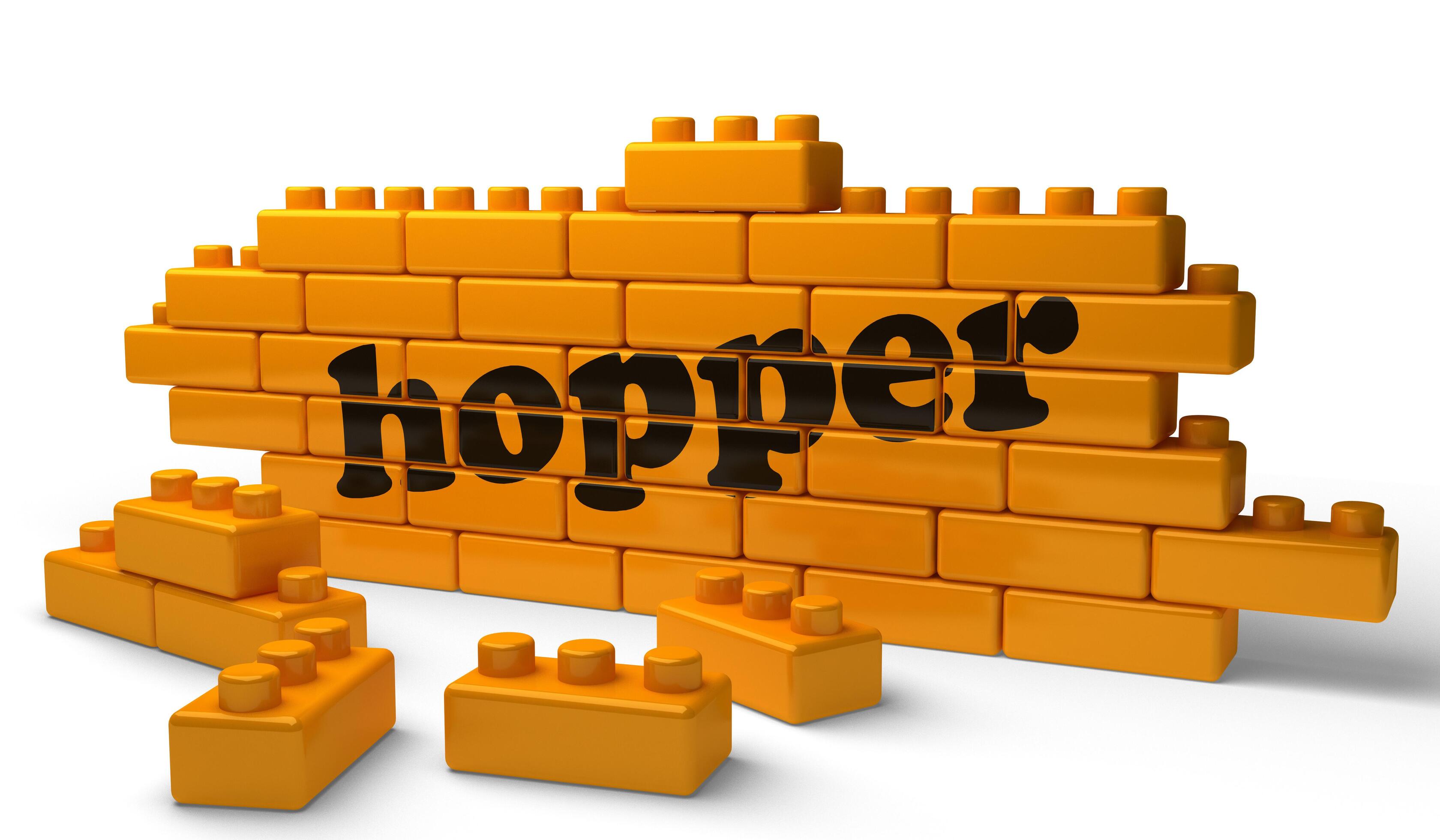 hopper word on yellow brick wall 6052094 Stock Photo at Vecteezy
