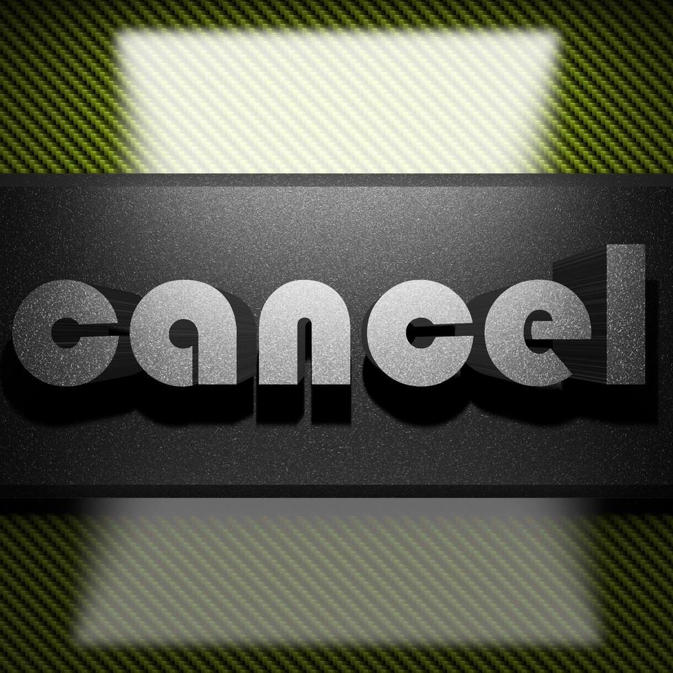 cancel word of iron on carbon photo
