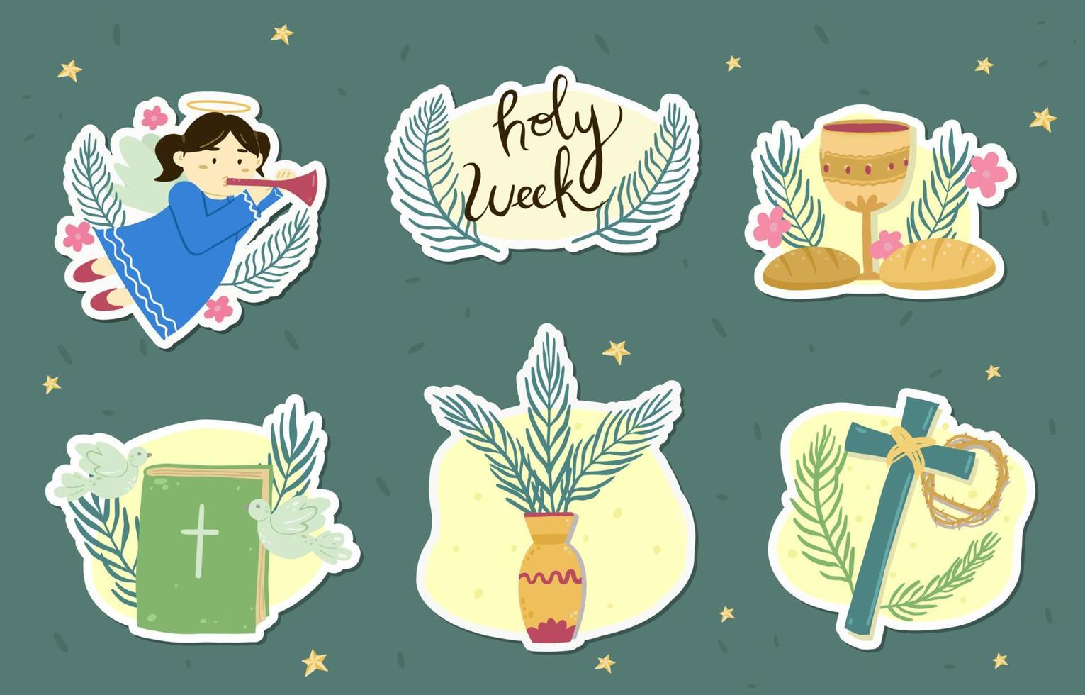 Holy Week Stickers vector
