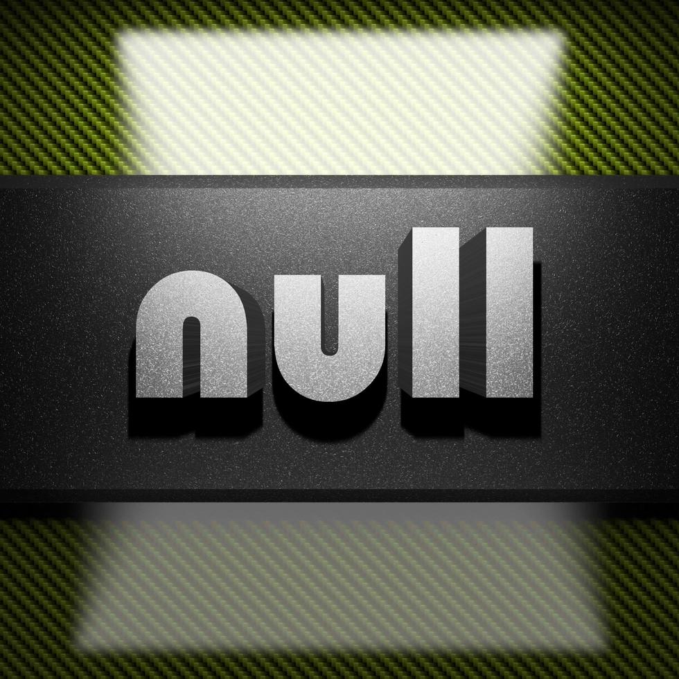 null word of iron on carbon photo