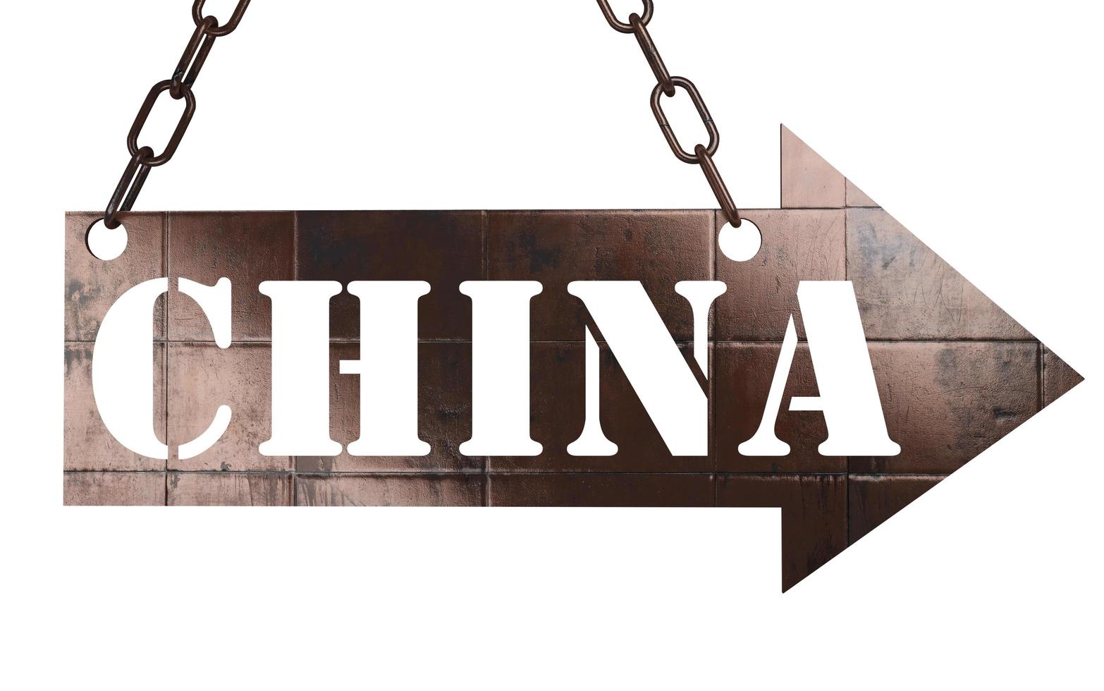 china word on metal pointer photo