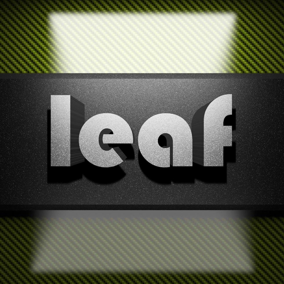 leaf word of iron on carbon photo